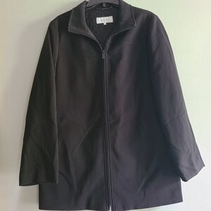 Calvin Klein Jacket Women Medium Black Coat Outdoor Casual Zip Up Polyester.Exc